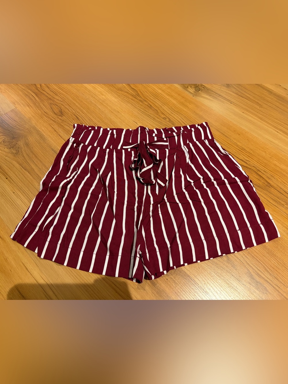 Bluenotes Burgundy and White Striped Shorts